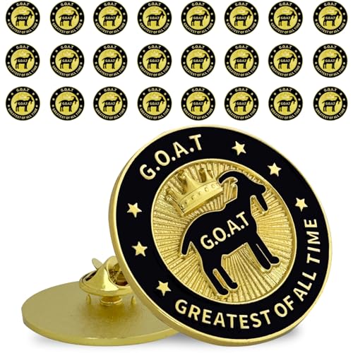 24 Pack Goat Trophy Lapel Pins, G.O.A.T Greatest of All Time MVP Award Enamel Badge Bulk for for Boss, Coworkers, Friends, Appreciation Gift