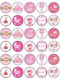 30 x Edible Cupcake Toppers – Baby Shower Girl Themed Collection of Edible Cake Decorations | Uncut Edible Prints on Wafer Sheet…