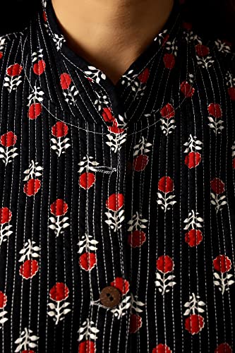 Image of Ravaiyaa - Attitude is everything Women's Floral Printed Reversible Quilted Jacket Coat Blazer Jacket Sleeve Less Waistcoat