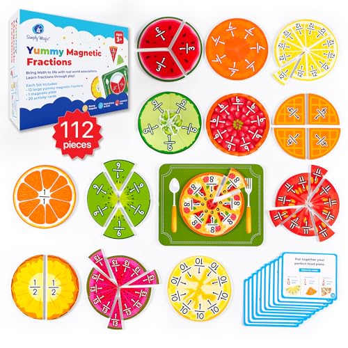 Image of Simply magic 112 PCS Yummy Magnetic Fractions - Magnetic Fraction Tiles