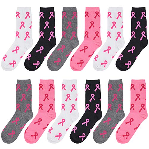 Image of Falari 12 Pairs Women's Cotton Crew Socks Assorted Colors