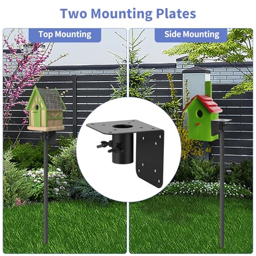 MOLIGOU 2 Pcs Bird Feeder Mounting Flange, Metal Mounting Flange for 1\" Diameter Bird House Poles - Thumbnail 3