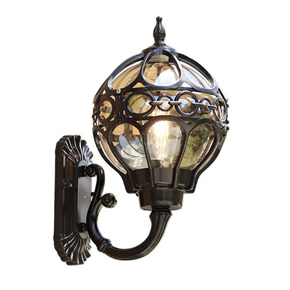 TONFON Victoria Style Exterior Wall Lamp Outdoor Waterproof Wall Sconce Anti-Rust Matte Black Finish Wall Lantern for Garden Villa Courtyard Balcony Foyer Entrance Corridor Porch Patio(Dark)
