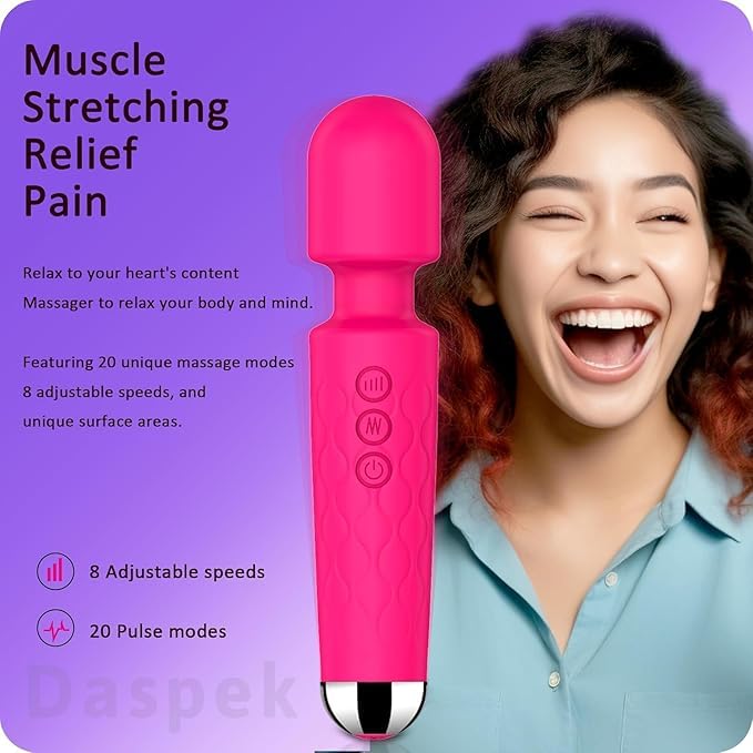 GOSHTI ENTERPRISE Full Body Massager for Women & Men, Rechargeable Wireless Massager Machine for Pain Relief, Handheld Massager with Medical Grade Silicone, 8 Speeds, 20 Modes GOSHTI ENTERPRISE Full Body Massager for Women & Men, Rechargeable Wireless Massager Machine for Pain Relief, Handheld Massager with Medical Grade Silicone, 8 Speeds, 20 Modes