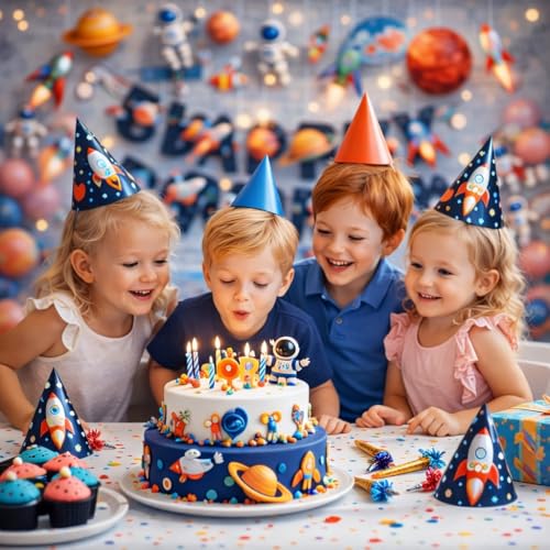Image of Space Theme Birthday Decoration Banner for Kids Party | Astronaut Theme Birthday Decoration for Boys, Space Abnner , Cutout, Danglers for Home (Pack of 32)