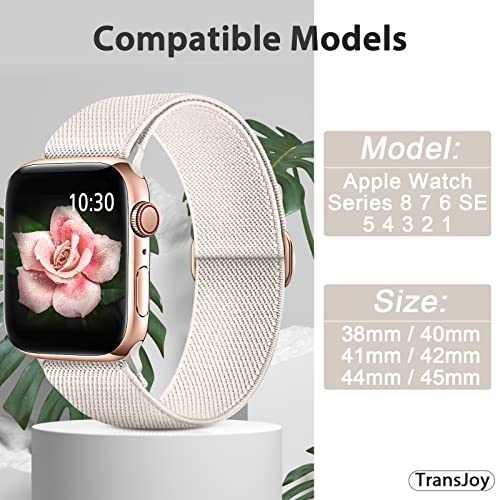 Transjoy 6 Pack Nylon Stretchy Compatible For Apple Watch Band 38Mm 40Mm 41Mm 42Mm 44Mm 45Mm Women Men, Cloth Elastic Wristbands Solo Loop Band For Iwatch Series 8 Se 7 6 3 4 5(Black,41Mm) #TOP3