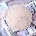 Beret Pearl Autumn Winter Cashmere Beret Starry Beaded Pearl Rivet Wool Beret (Beige)