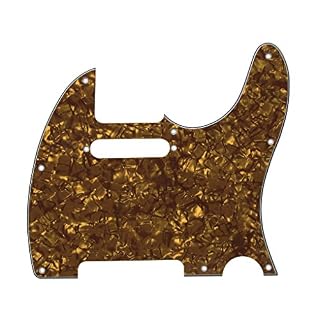 IKN 1pcs 3-Ply 8 Trou de Scratchplate Guitare Pickguard avec des vis pour Fender Télé Telecaster Guitare Style, Brown… - Les Beatles, Paul McCartney, John Lennon, RIngo Starr, George Harrison