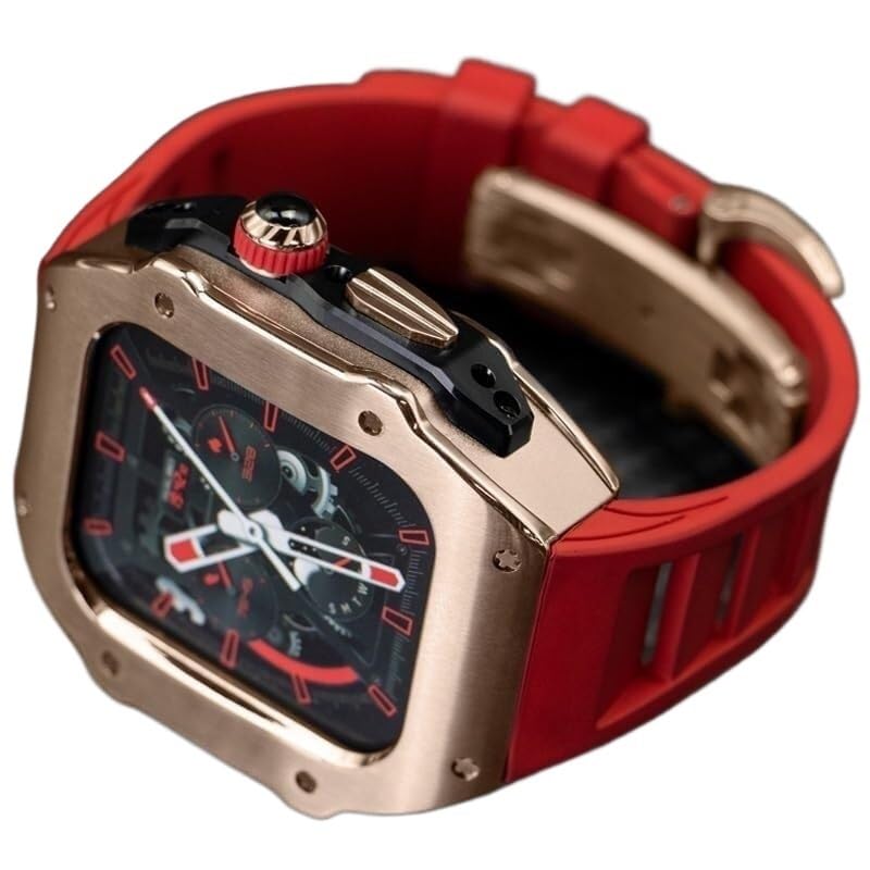 Kit de modificación RM para Apple Watch Ultra con correa de silicona premium y acero resistente 4
