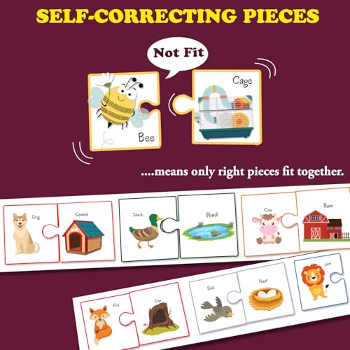 Image of Whose Home Jigsaw Puzzle? Connecting 2-piece (Set of 21 pcs) for Kids, Childrens and Toddlers - Early Learning Educational Brain Booster with Fun and Engaging - Ages 4+