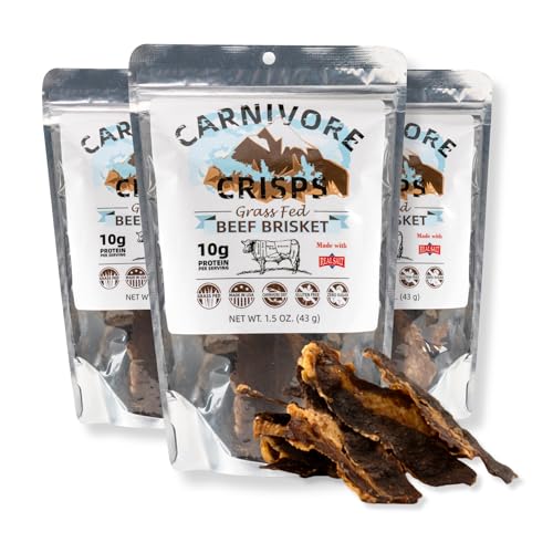 Carnivore Crisps, Grass-Fed and Finished Beef Brisket Crisps, Hig...