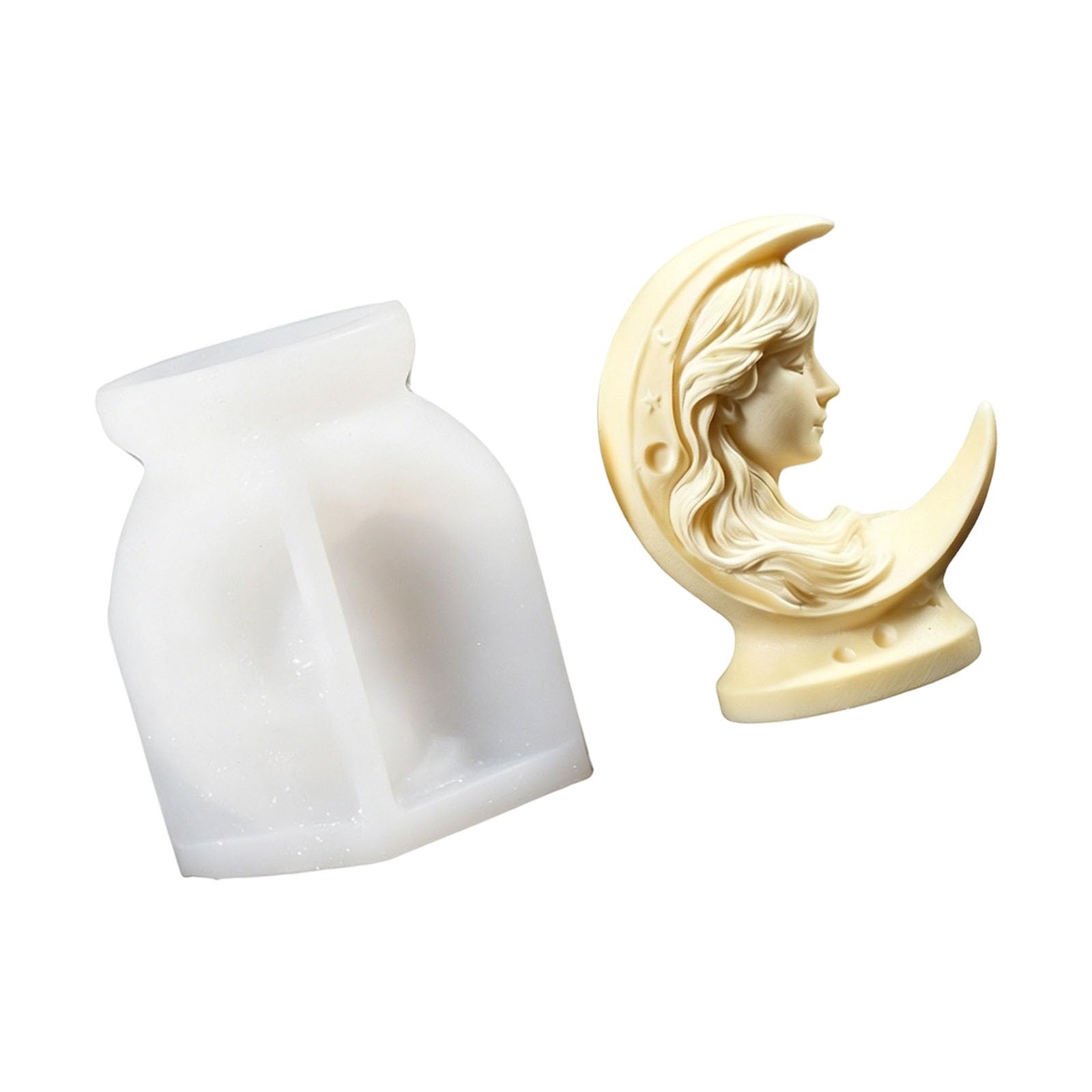 Zxfdsfdbnm 3D Sun Face Silicone Mold for Soap Chocolate Craft Gypsum Sculpture Decoration Resin Casting Selene Face Cast