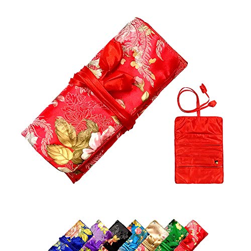 L&Z Jewelry Roll Bag | Travel Jewelry Roll | Jewelry Bag Organizer for Women (Double Happiness Red) L&Z Jewelry Roll Bag | Travel Jewelry Roll | Jewelry Bag Organizer for Women (Double Happiness Red)