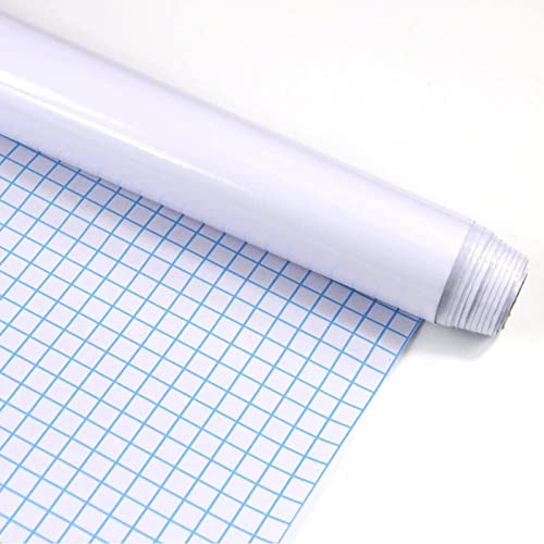 Grand Tableau Blanc Adhésif Multifonction Ardoise Effaçable Sticker Autocollant Mural Rouleau Adhésif Whitebord 43cm x 200cm Marqueur pour l'Ecole Bureau Accueil