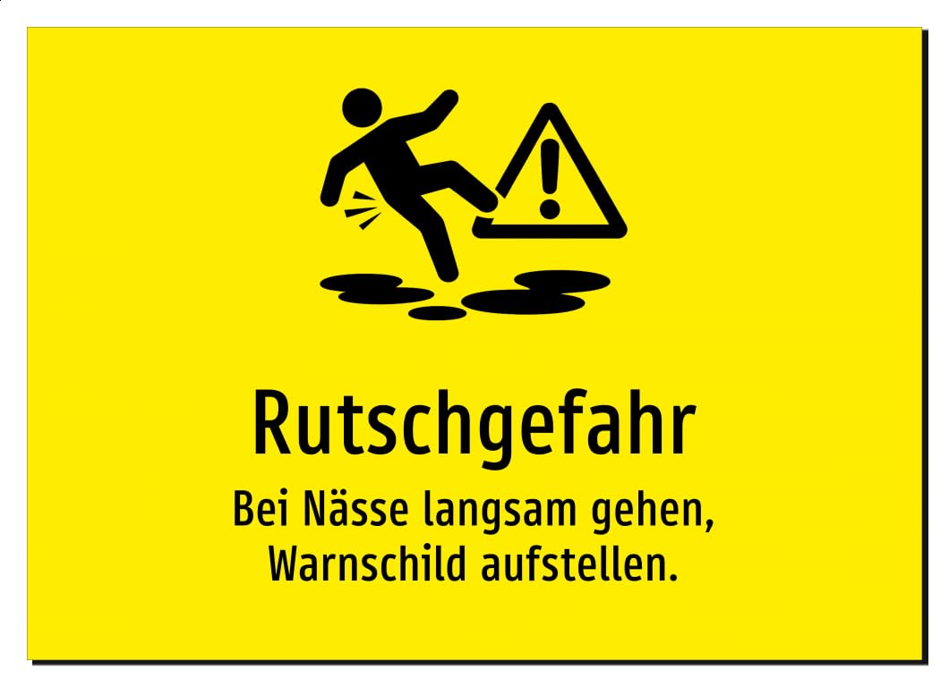 38653-DE-S-06 | Rutschgefahr - Bei Nässe langsam gehen, Warnschild