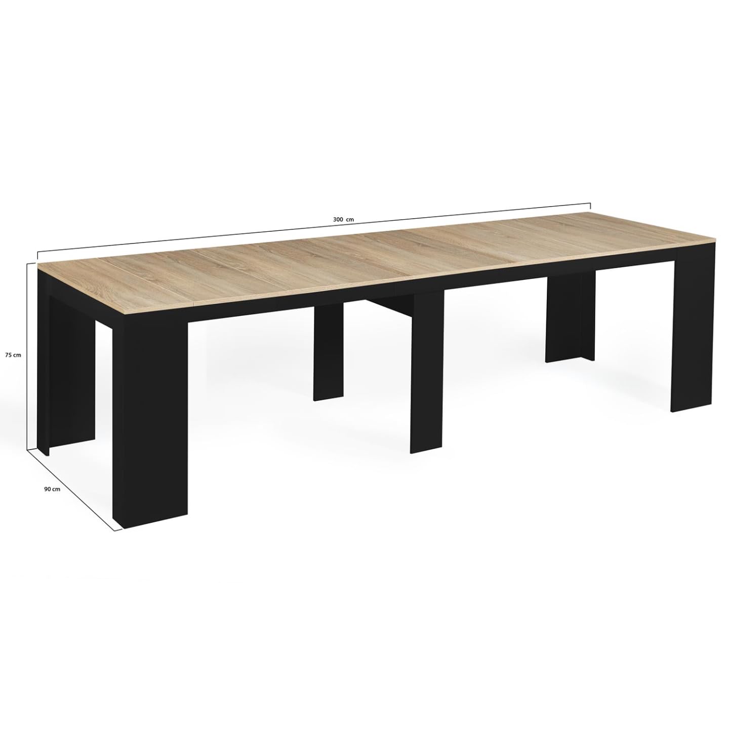 IDMarket - Table Console Extensible Orlando 14 Personnes 300 cm