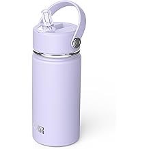 OISIZ Kids Water Bottle with Straw Lid 14oz, Vacuum Insulated 316 Stainless Steel Water Bottles for Kids for School, Leakproof Water Bottle, BPA Free and Keep Cold for 24 Hours