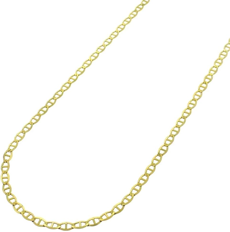 Becca Code 14K Gold Unisex 1.5mm Flat Mariner Link Chain Necklace- 14k Gold Necklaces 18" 20" 24"