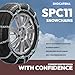 SNOCATENA Snow Chains for Car Tires, Tire Chains for Pickups, SUVs, and Light Trucks, Quick Fit & Easy Installation, Reusable CAM Tightener for Emergency Tire Traction, Set of 2