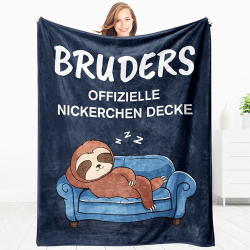 Giftasy Geschenk für Bruder - Kuscheldecke, Geschenk Bruder Geburtstag, Geburtstagsgeschenk