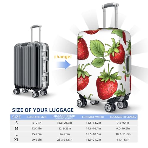 Funny Strawberrys Travel Luggage Cover for Suitcase Anti-Scratch Fashion Suitcase Protector Washable Elastic Baggage Covers Fits 25-28 Inch Luggage for Travel Beach Holiday3