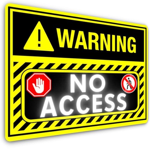 Image of Warning Sign Metal - Do Not Enter, No Entry, Safety Signs, Keep Out Notice, Security & Danger - Waterproof Aluminium - Outdoor/Indoor (No Access)