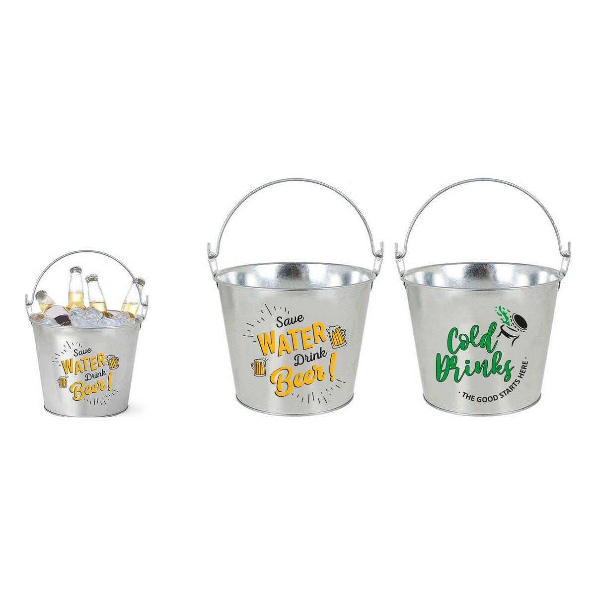 Seau à Glace Aluminium 5L Avec Poignée Et Décapsuleur - Design Privilège 23x17x18 Cm