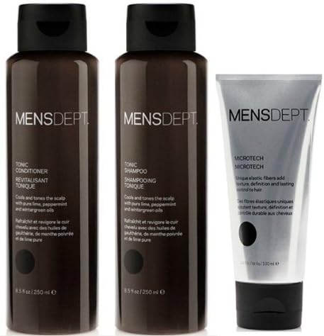 Mensdept Tonic Shampoo & Conditioner (8.5oz Duo + Microtech)