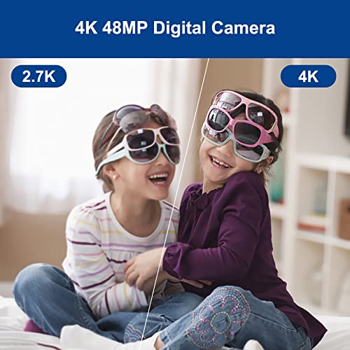 4K Digital Camera 48Mp Kids Compact Camera Autofocus 16X Digital Zoom Children Portable Camera For Boys, Girls,Beginners (With 32Gb Sd Card And 2 Batteries) #TOP1