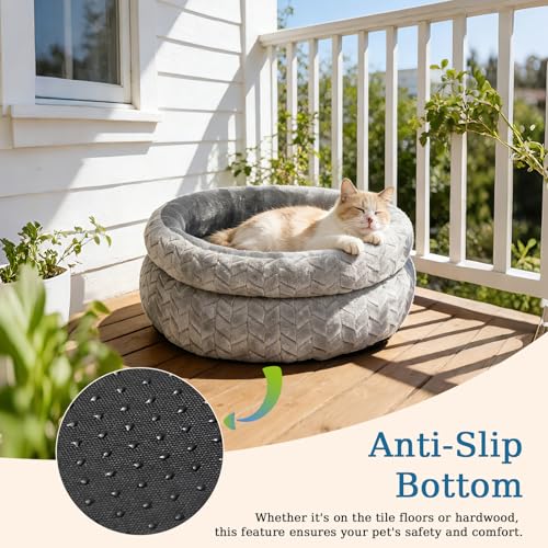 Lit rond moelleux en forme de beignet pour le bonheur de votre chat ou chien de taille mini - 6