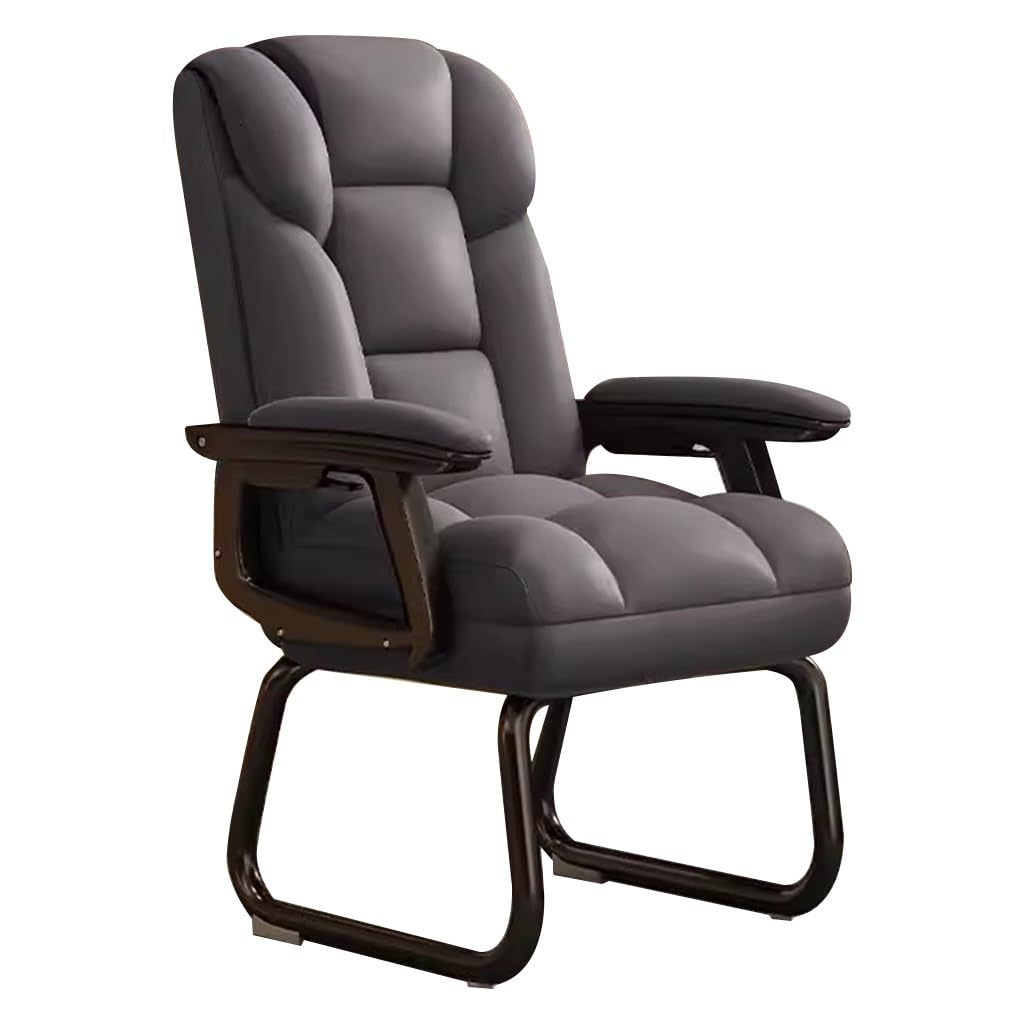Chaise de bureau ergonomique contre le mal de dos, siège fixe et relaxant style canapé gris A
