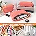 Gocvo 3 Pcs Makeup Bag Checkered Cosmetic Bag Large Capacity Traveling Toiletry Pounch Organizer Cute Makeup Brushes Aesthetic Accessories Storage Bag for Girls Women(Orange-Purple)