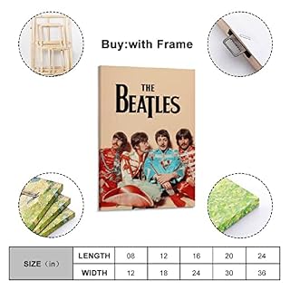 Poster décoratif sur toile The Beatles – Décoration murale moderne pour chambre à coucher – 40 x 60 cm - Les Beatles, Paul McCartney, John Lennon, RIngo Starr, George Harrison Poster décoratif sur toile The Beatles - Décoration murale moderne pour chambre à coucher - 40 x 60 cm – Image 2
