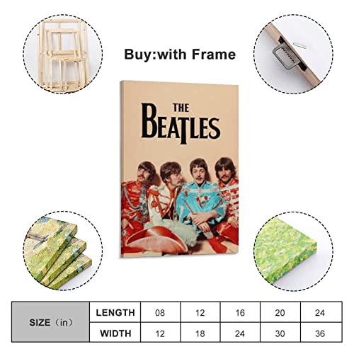 Poster décoratif sur toile The Beatles – Décoration murale moderne pour chambre à coucher – 40 x 60 cm - Les Beatles, Paul McCartney, John Lennon, RIngo Starr, George Harrison Poster décoratif sur toile The Beatles - Décoration murale moderne pour chambre à coucher - 40 x 60 cm – Image 3