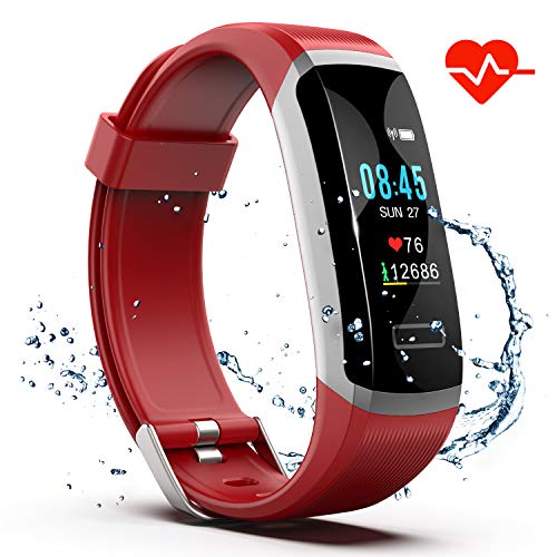 Akuti Fitness Tracker HR, Fitness Watch with Heart Rate Monitor, Activity Tracker, Sleep Monitor, Step Counter Calories Watch, IPX7 Waterproof Smart Wristband Pedometer for Kids, Women and Men