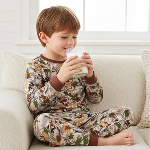 Image of PATPAT Toddler & Kids Pajama Sets with Bamboo Viscose, Snug Fit Pjs for Girls, All-Season Comfort Sleepwear, Ages 2-12 Years