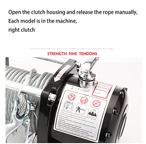 Winch eléctrico 24V 3000lbs con cable de acero y control remoto miniatura 4