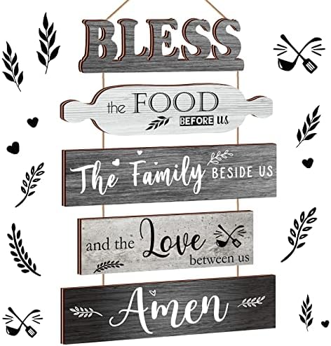 Geetery Bless The Food Before Us Wall Decor Farmhouse Kitchen Dec...