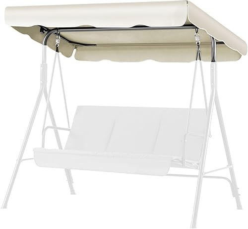 Flexzion Toldo de repuesto para columpio al aire libre, 66 x 45 pulgadas, 2 asientos, tela impermeable a los rayos UV, impermeable, para exteriores,