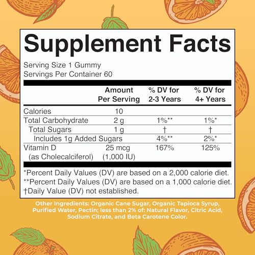 MaryRuth Organics Vitamin D3 Gummies | 2 Month Supply | Adults & Kids Vitamin D Gummy | Immune Support Supplement | VIT D3 1000IU for Bone Health&Muscle Function | Vegan | Non-GMO | Gluten Free | 60 - Image 3