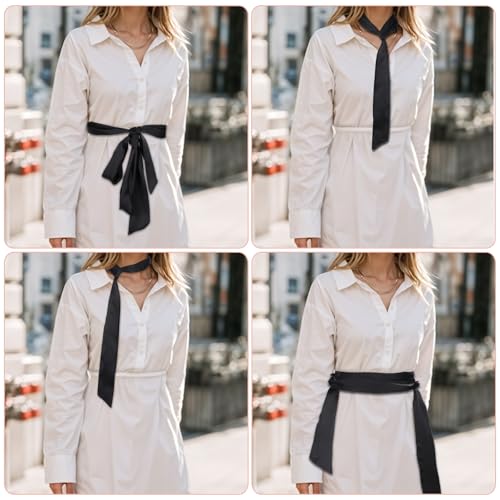 Women's Long Chiffon Sash Waist Belt, Fashion Satin Silky Feeling Neck Scarf Bag Purse Bridal Waist for Bridal Wedding Bridesmaid Prom Formal Special Occasion Dresses Handbag 2.36'' Wide4