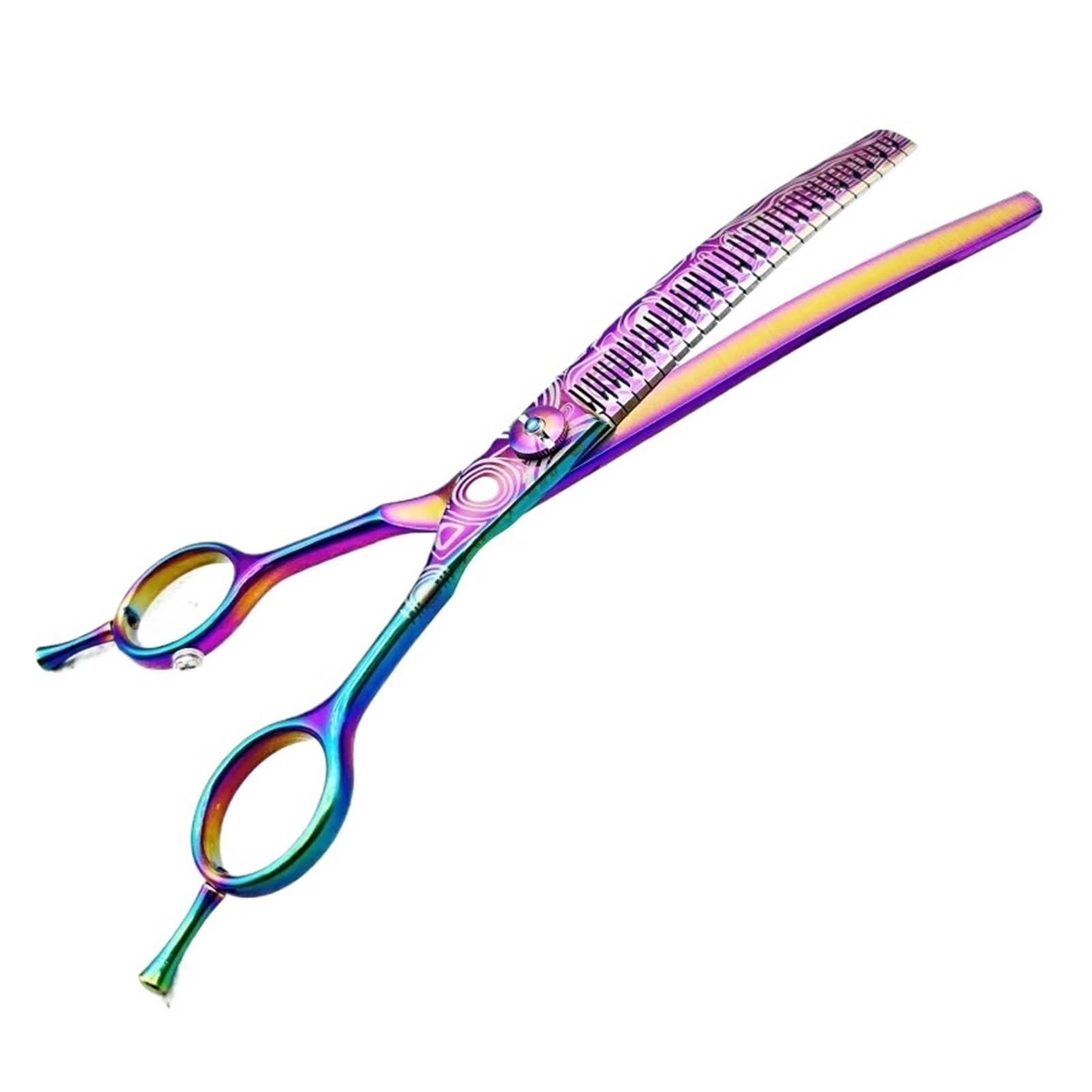 Tijeras Peluqueria Tijeras de peluquería profesionales 7,48 pulgadas, tijeras entresacar curvas(Blue straight)