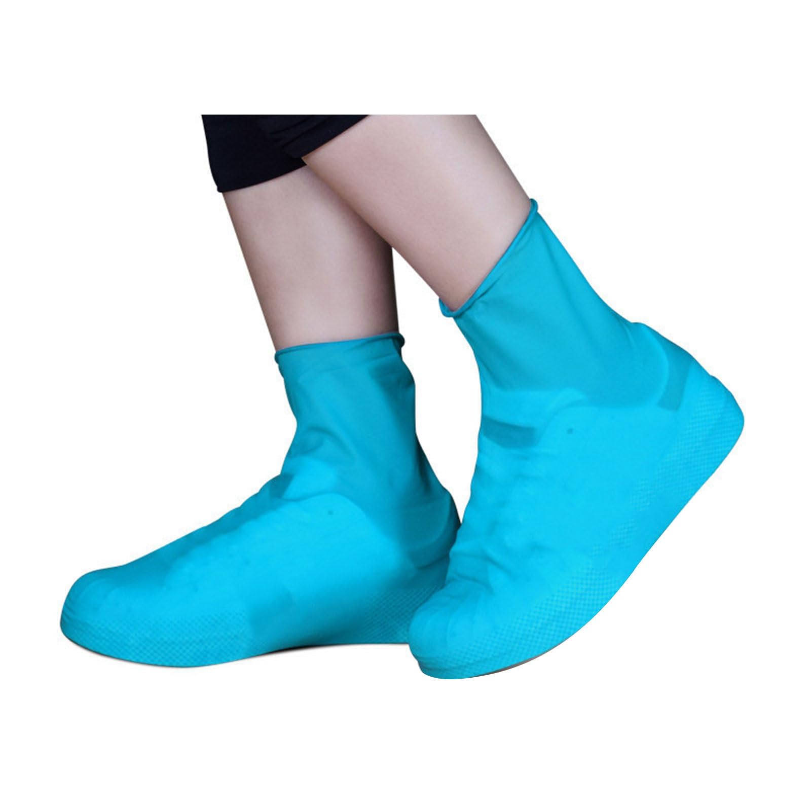 Msioytog Rainy Season Silicone Rain Boot Cover Thickened Nonslip Waterproof Latex Rain Boot Cover Outdoor Shoe Accessory