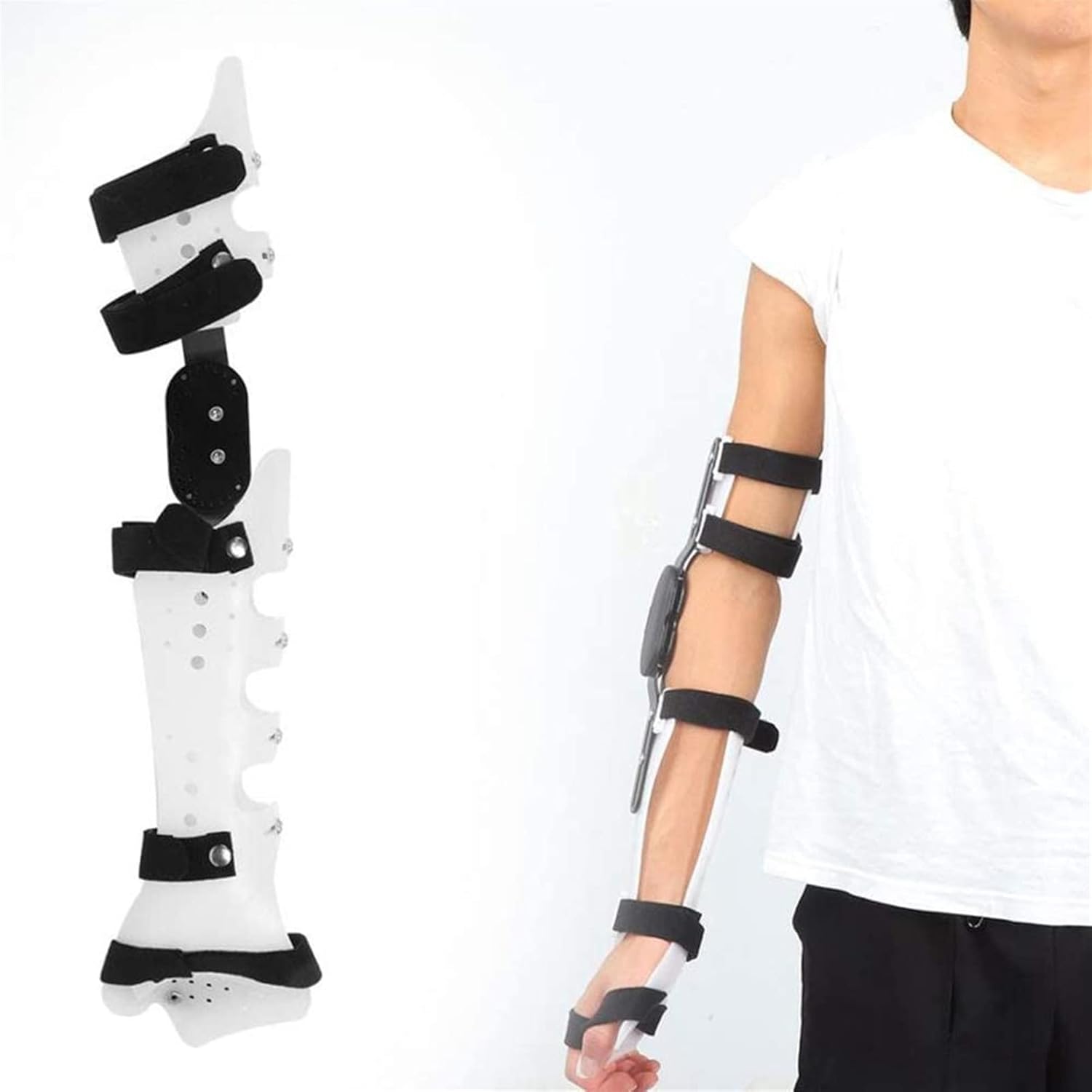 Arm Supports Orthopedic Brace, Adjustable Fixed Elbow Brace Orthosis Arm Fracture Protector Elbow Forearm Immobilizer Fracture Splint-Right-L