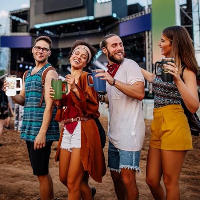 20 oz Insulated Coffee Mug with Lid, Stainless Steel Coffee Tumbler Bulk, Double Wall Vacuum Travel Mug with Handle, Leakproof Powder Coated Coffee Cups for Hot and Cold Drinks (Black,1 pack)