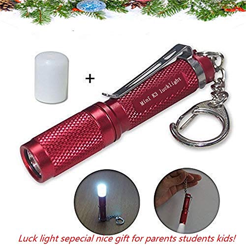 ハンディライト 小型軽量ミニ LED懐中電灯 キーホルダーの小さな電気 日常の応急照明 フラッシュライト キーライト キャップランプ テーブルランプ 3段階切替+ストロボ / 明るさ150ルーメン / 単4×1本使用 EDC散歩ドッグキャンプ読書睡眠ランプ応急手当など照明(K3赤い色)