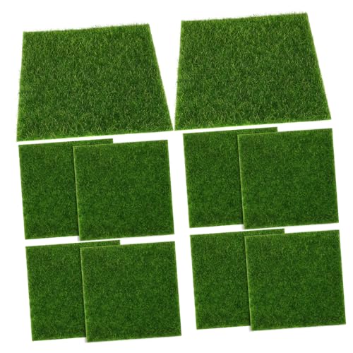 KONTONTY 10pcs Artificial Grass Outdoor Decorative Faux Moss Artificial Moss Turf Imitation Grass Fake Turf for Garden