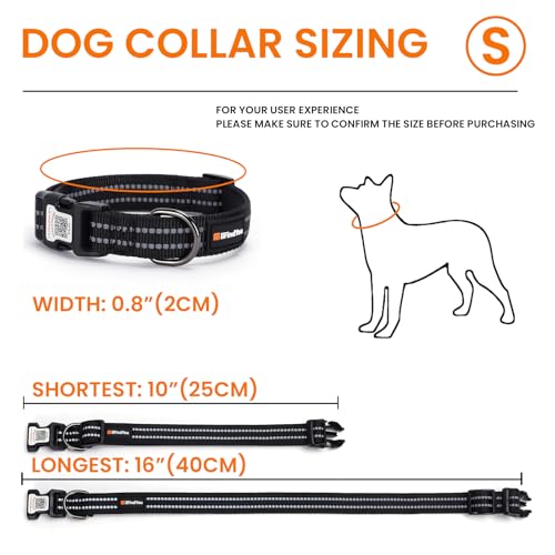 Collier réfléchissant pour chien noir S avec QR code anti-perte - 5
