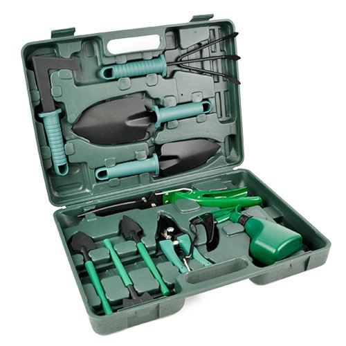 Lantomall 10 Piece Garden Tool Set Handy Carry Case