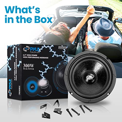 6.5" Car Audio Speaker Midrange - 300 Watt High Power Sealed Back Mid Range Speakers System W/ Paper Coating Cone, 200-5 Khz, 93 Db, 8Ohm, 30 Oz Magnet,1 Inch Kapton Voice Coil - Pyle Pdmr6, Black #TOP1
